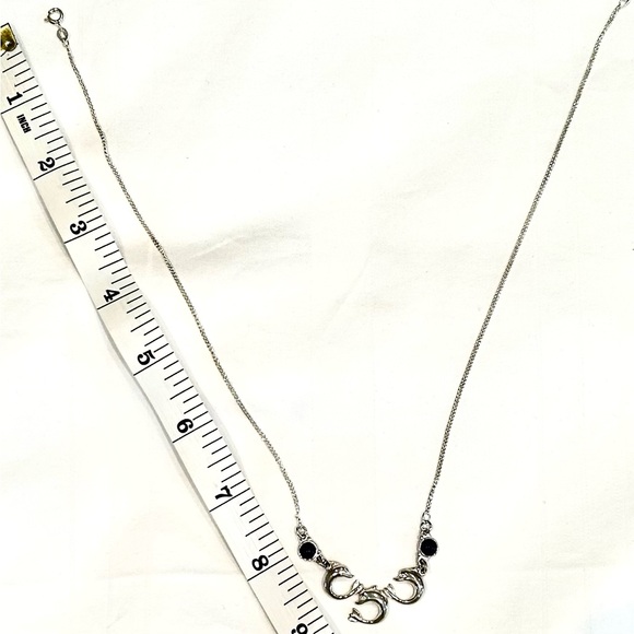 Vintage Hand Made 3 Minoan Dolphins with 2 Lapis Greek Sterling Silver Nacklace - Picture 7 of 8